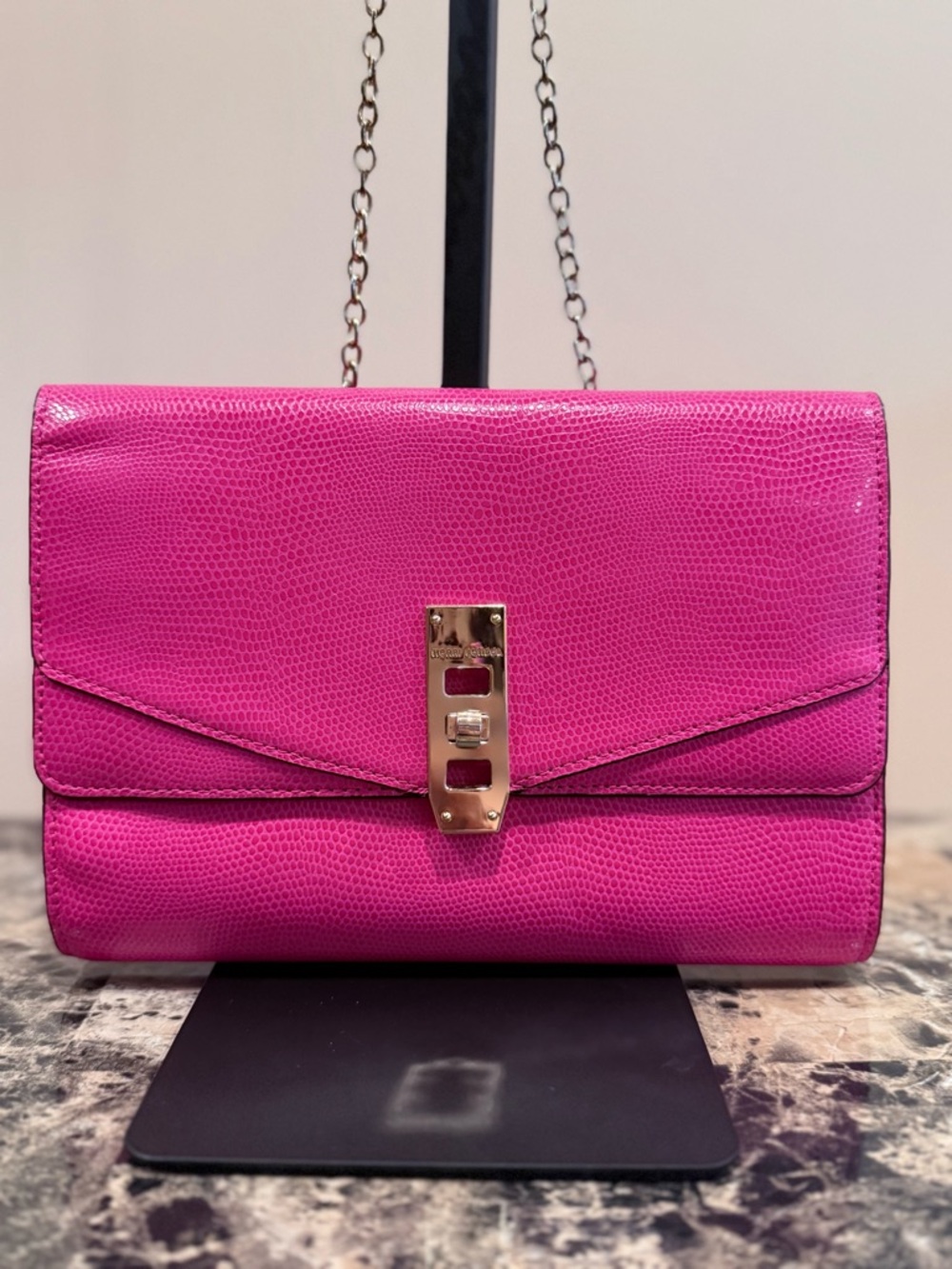 Henri Bendel Snakeskin-Embossed Uptown Crossbody/ Clutch - Picture 3 of 14